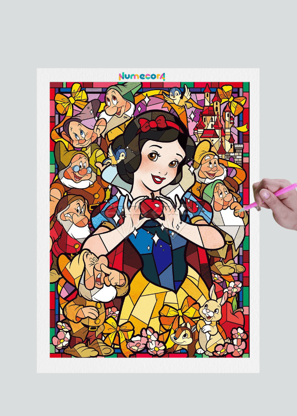 Pintura Terapêutica com Diamantes - Branca de Neve - Tela 100% Preenchida - Numecora