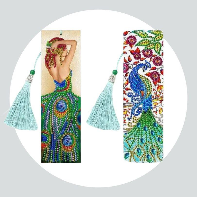 Marcador de Páginas 2Un - Diamante Redondo - Pintura Terapêutica com Diamantes - Mulher ePavão