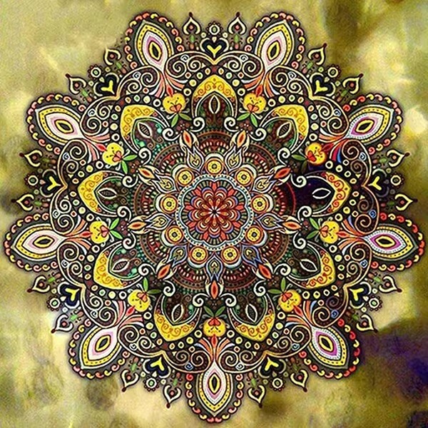 Pintura Terapêutica com Diamantes - Mandala Honey