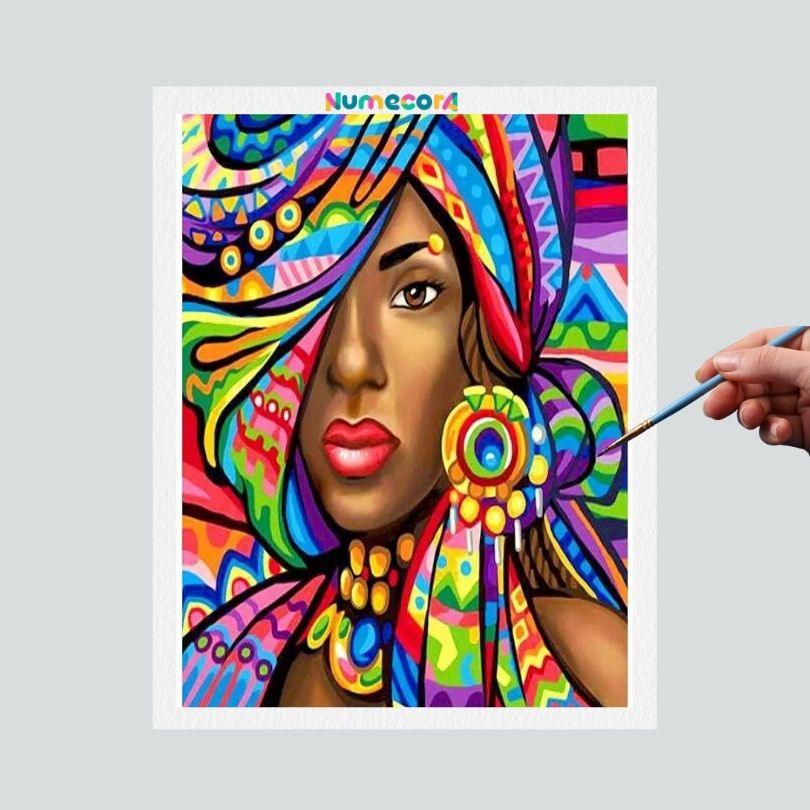 Pintura Terapêutica Numerada - Mulher Colorida