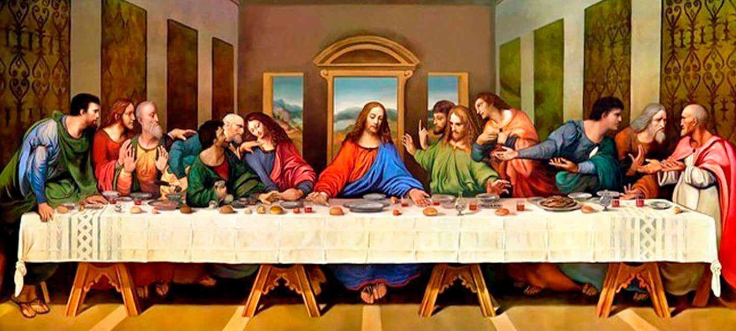 Pintura Terapêutica com Diamantes - A Última Ceia - Tela 100% Preenchida