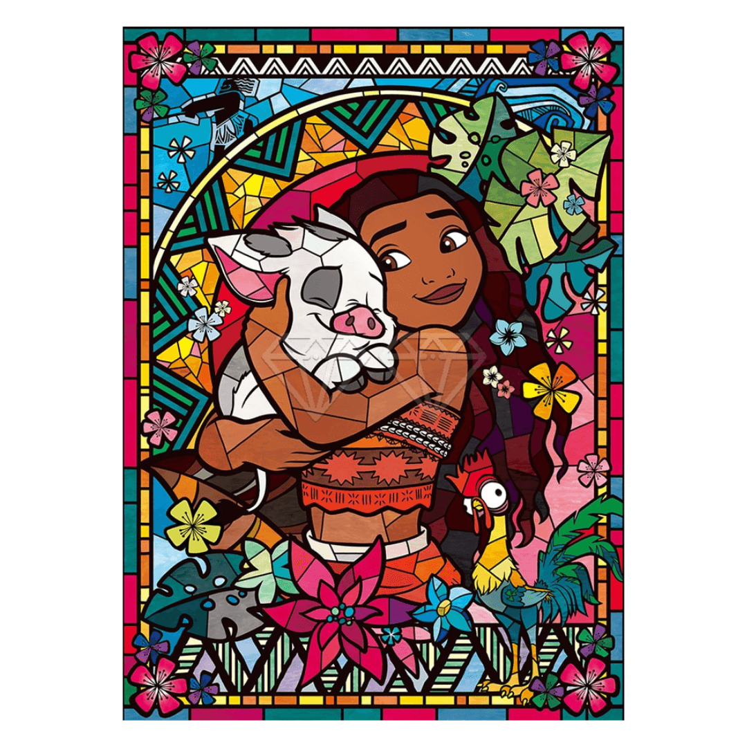 Pintura Terapêutica com Diamantes - Moana - Tela 100% Preenchida - Numecora