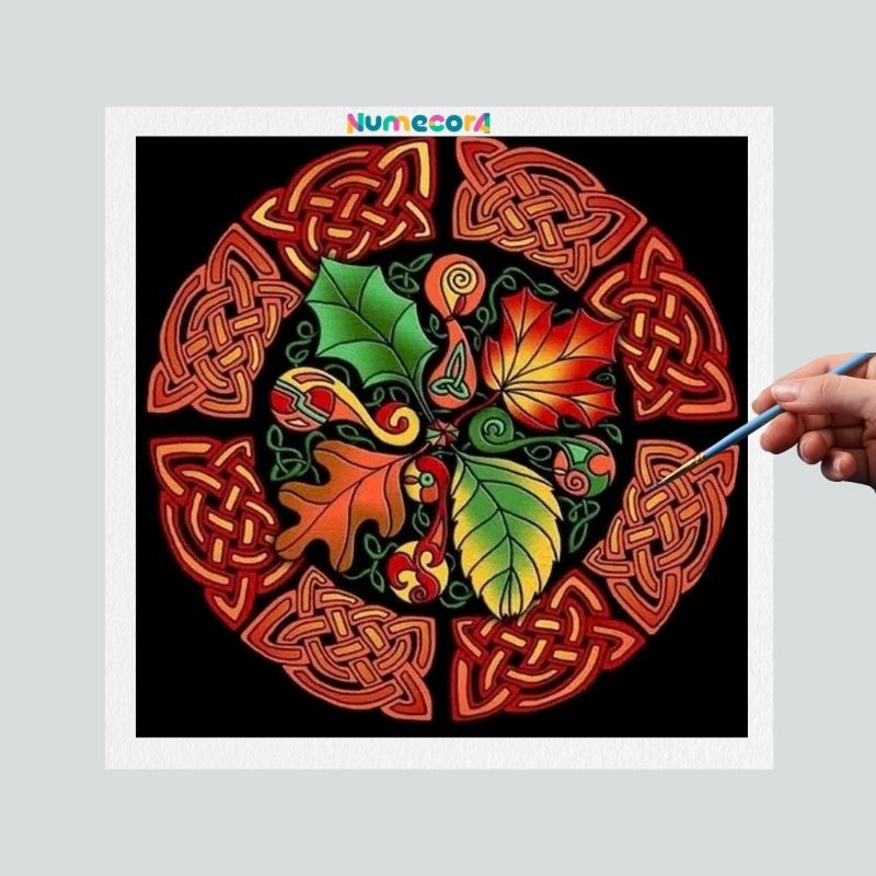 Pintura Terapêutica Numerada - Mandala Plantas