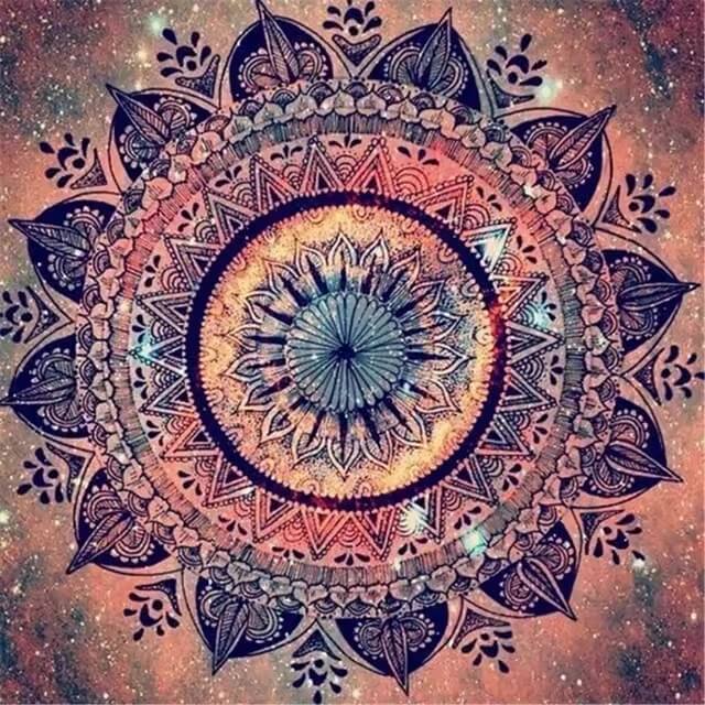 Pintura Terapêutica com Diamantes - Mandala Terracota