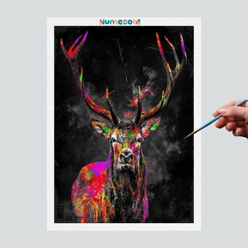 Pintura Terapêutica Numerada - Animais Artísticos - Veado