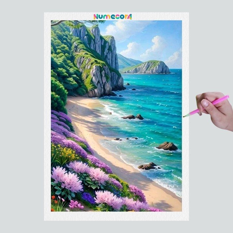 Pintura Terapêutica com Diamantes - Vista Linda - Tela 100% Preenchida