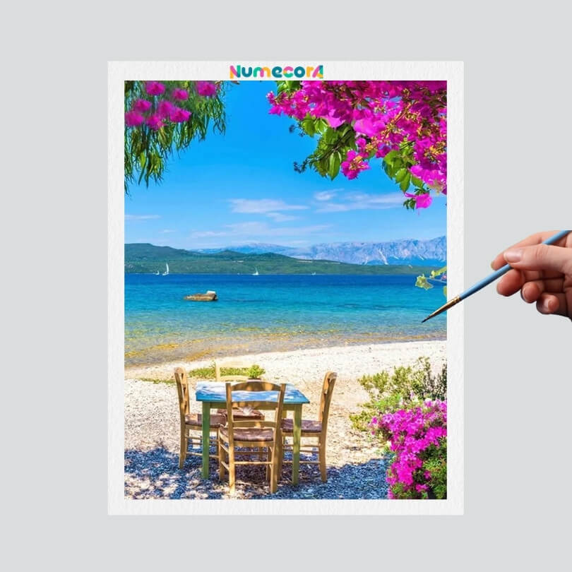 Pintura Terapêutica Numerada - Refugio à Beira Mar