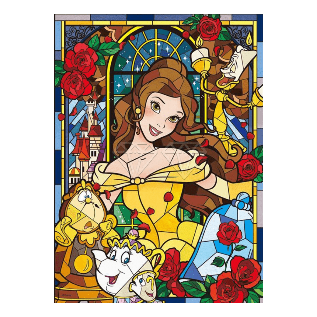 Pintura Terapêutica com Diamantes - Bela e a Fera- Tela 100% Preenchida - Numecora