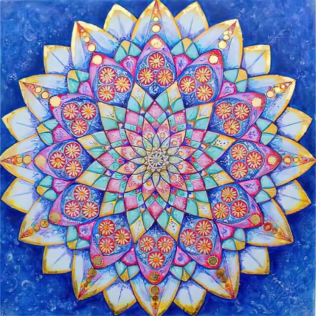 Pintura Terapêutica com Diamantes - Mandala Púrpura