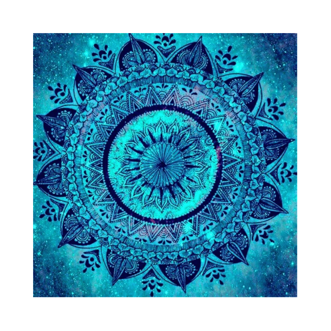 Pintura Terapêutica com Diamantes - Mandala azul - Numecora