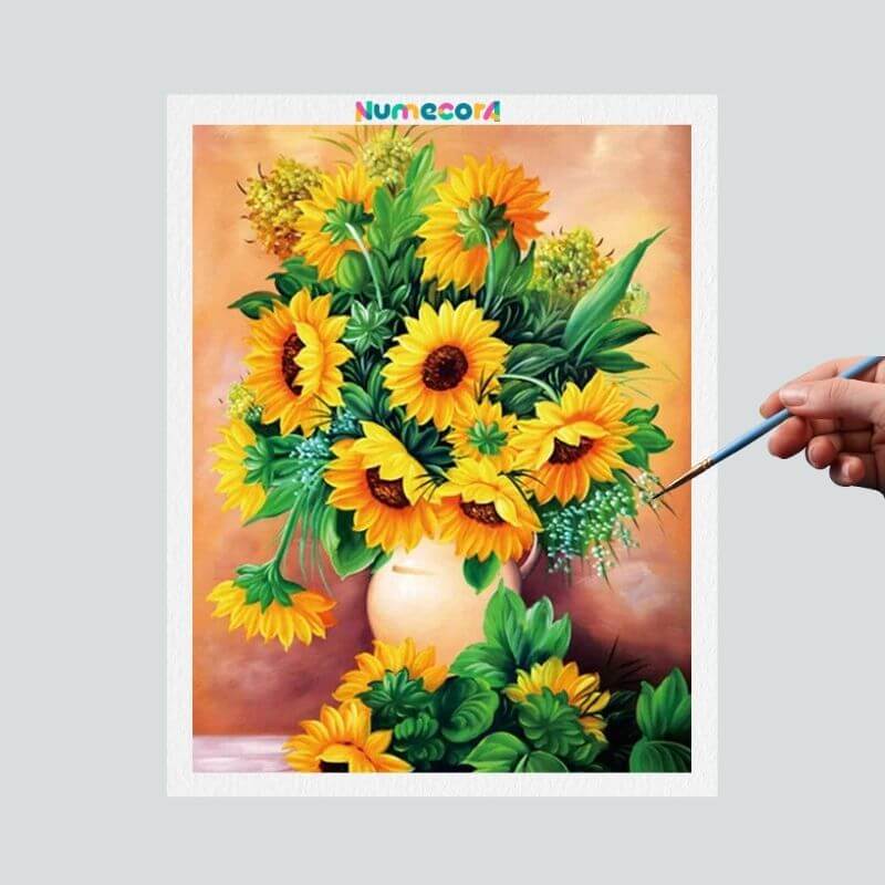 Pintura Terapêutica Numerada - Girassóis