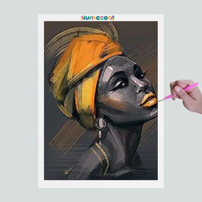 Pintura Terapêutica Numerada - Mulher africana
