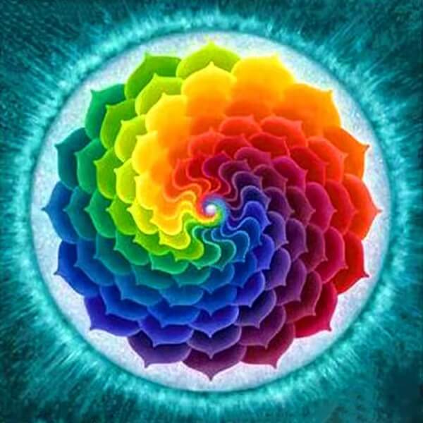 Pintura Terapêutica com Diamantes - Mandala Arco-íris