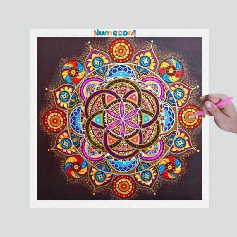 Pintura Terapêutica com Diamantes - Mandala brilhante
