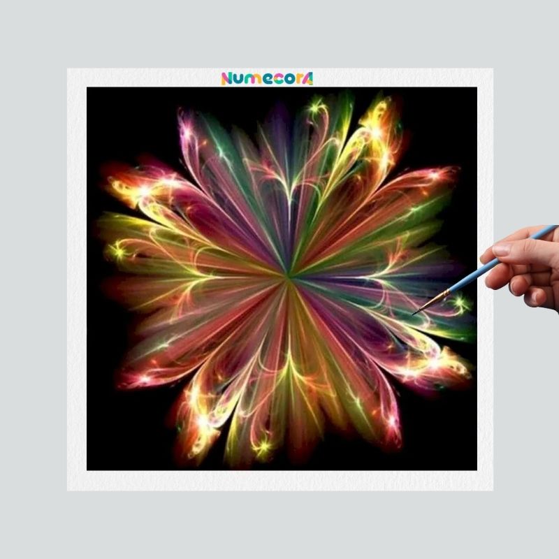 Pintura Terapêutica Numerada - Mandala Brilhosa