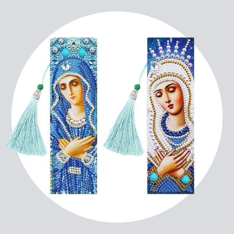 Marcador de Páginas 2Un - Diamante Redondo - Pintura Terapêutica com Diamantes - Nossa Senhora