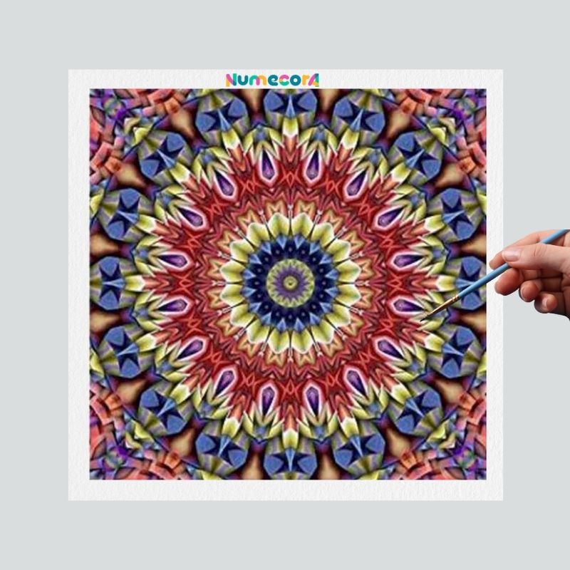 Pintura Terapêutica Numerada - Mandala Carpelo Flor
