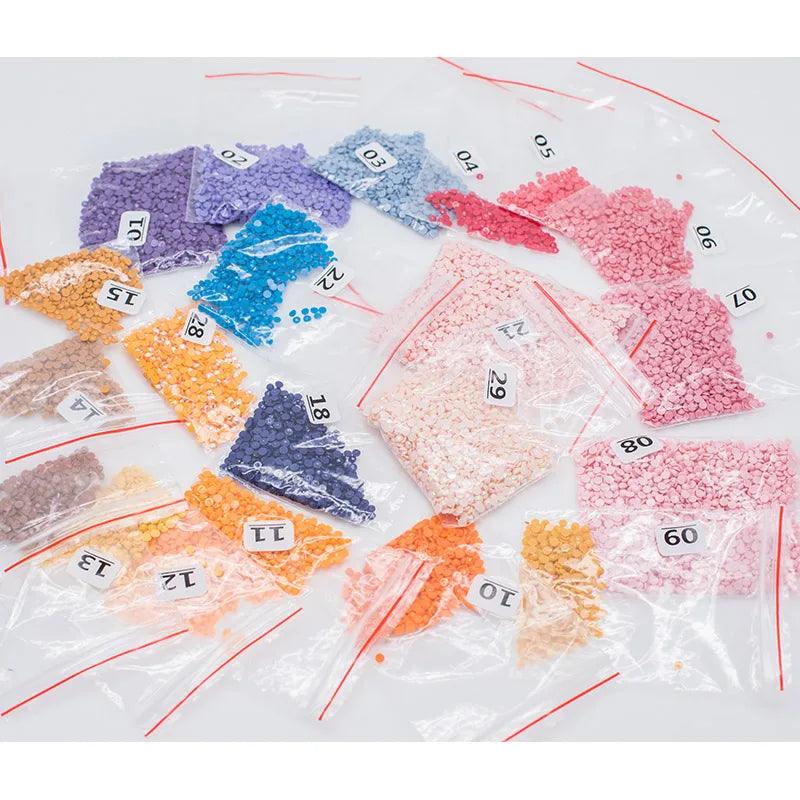 Pintura Terapêutica com Diamantes - Flamingo Pink- Tela 100% Preenchida
