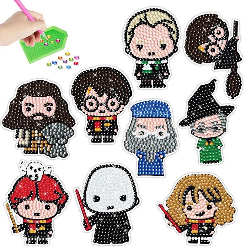Pintura Terapêutica com Diamantes - Stickers 9Un - Diamante Redondo - Harry Potter