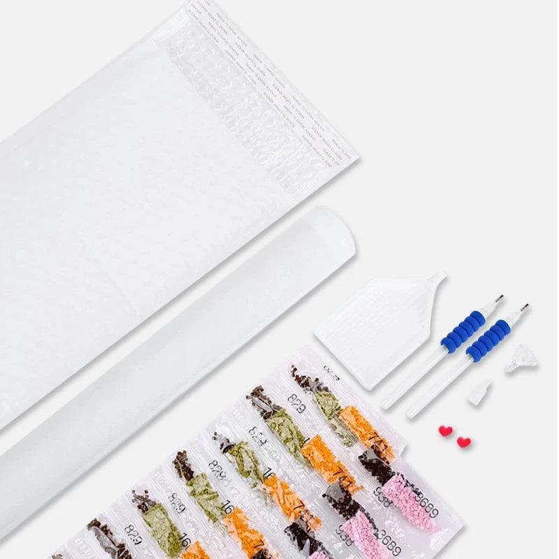Pintura Terapêutica com Diamantes - Anjinhos e Árvore de Natal - Tela 100% Preenchida