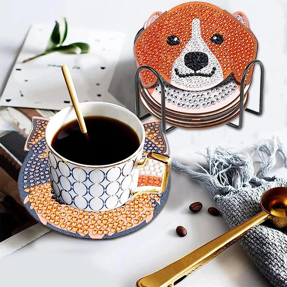 Pintura Terapêutica com Diamantes - Porta Copos ( 10 Unidades ) - Dogs
