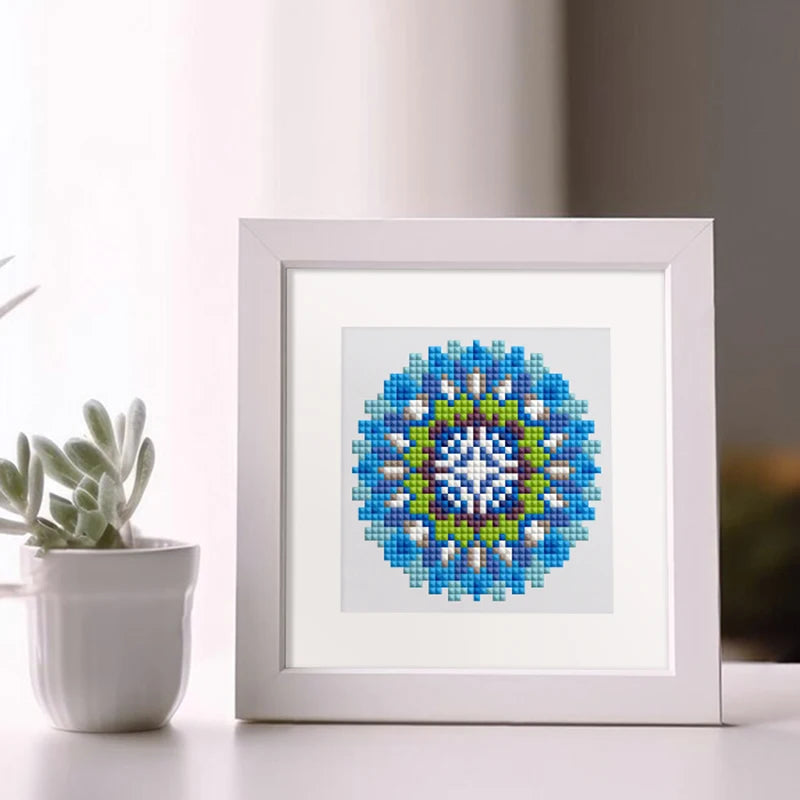 Mini Telas - Conjunto com 12 pcs - Kit Pintura Terapêutica com Diamantes - Pinturinhas Mandalas