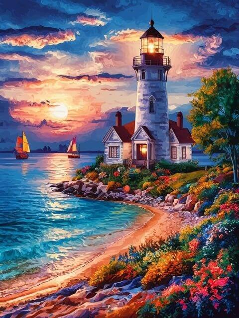 Pintura Terapêutica com Diamantes - Paisagem Perfeita - Tela 100% Preenchida