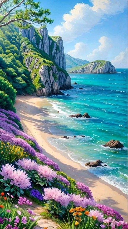 Pintura Terapêutica com Diamantes - Vista Linda - Tela 100% Preenchida