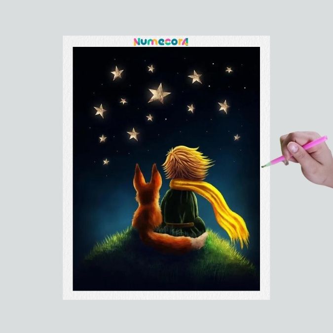 Pintura Terapêutica com Diamantes - Pequeno principe - Tela 100% Preenchida