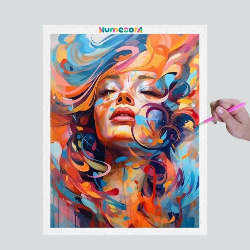 Pintura Terapêutica com Diamantes - Mulher e Arte - Tela 100% Preenchida