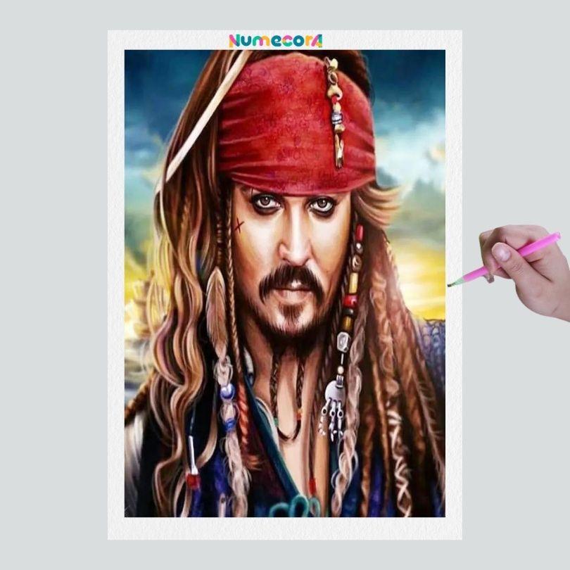 Pintura Terapêutica com Diamantes - Piratas do Caribe - Tela 100% Preenchida