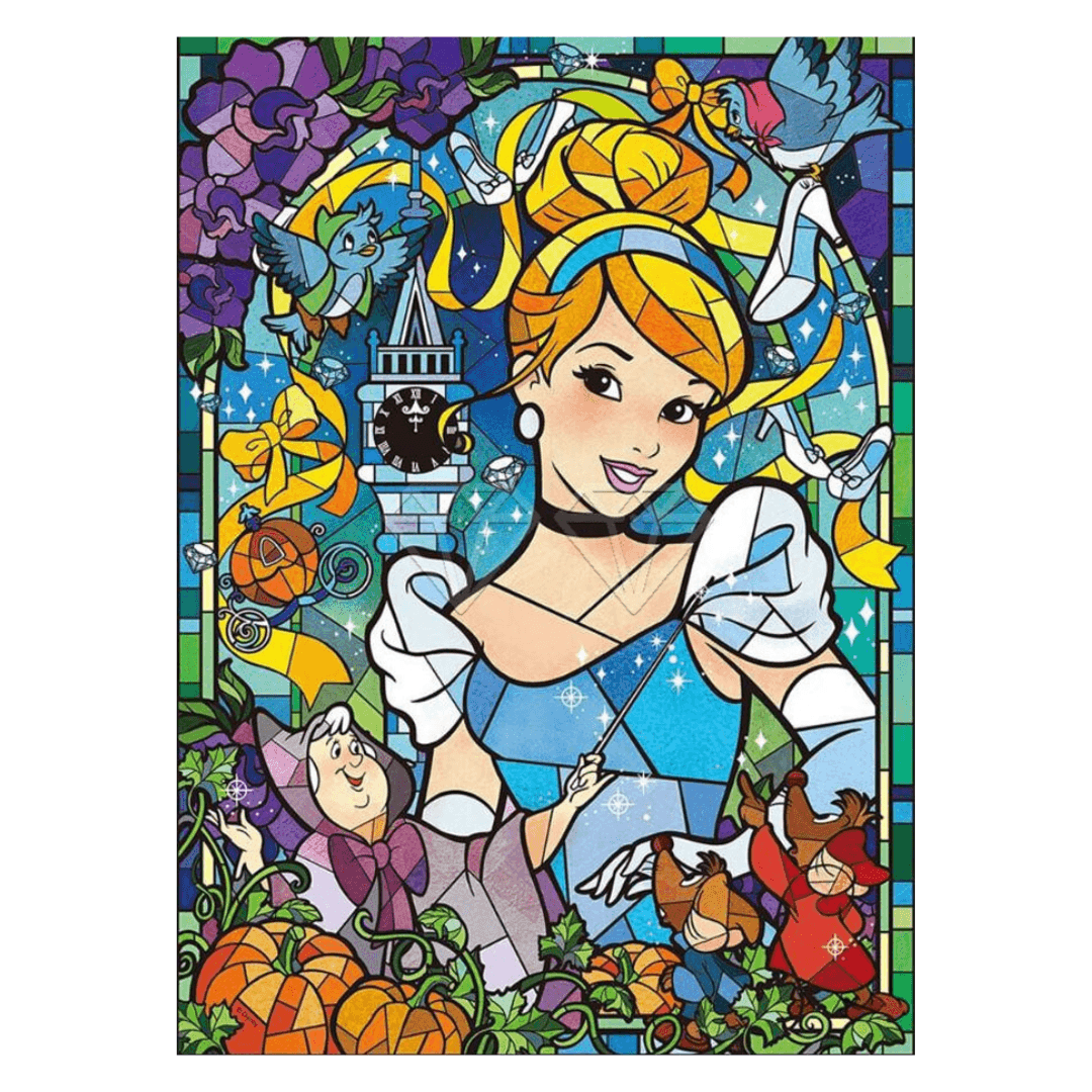 Pintura Terapêutica com Diamantes - Cinderela - Tela 100% Preenchida - Numecora