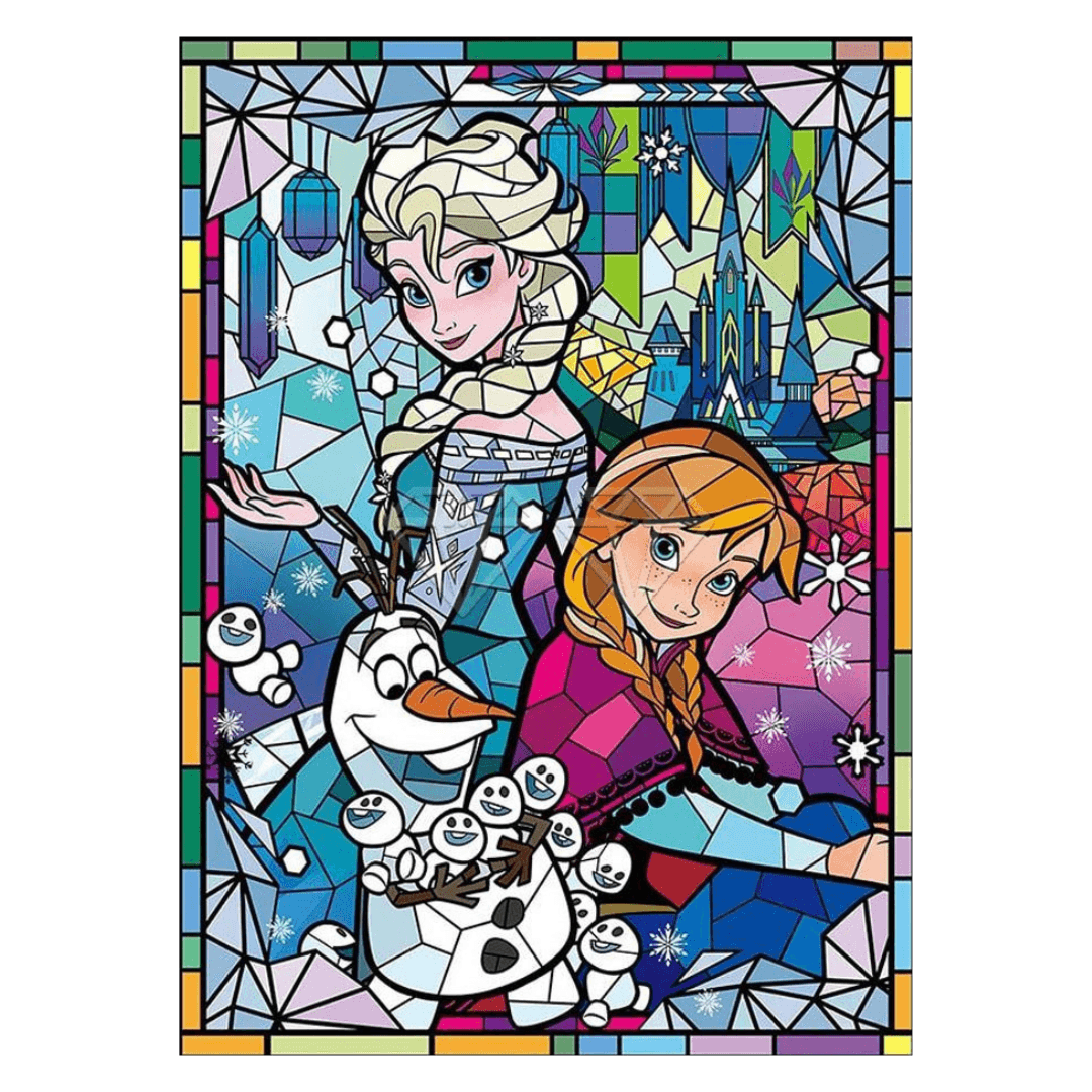 Pintura Terapêutica com Diamantes - Frozen - Tela 100% Preenchida - Numecora