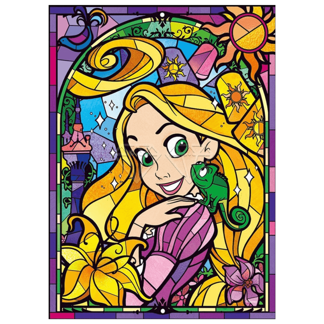 Pintura Terapêutica com Diamantes - Rapunzel - Tela 100% Preenchida - Numecora