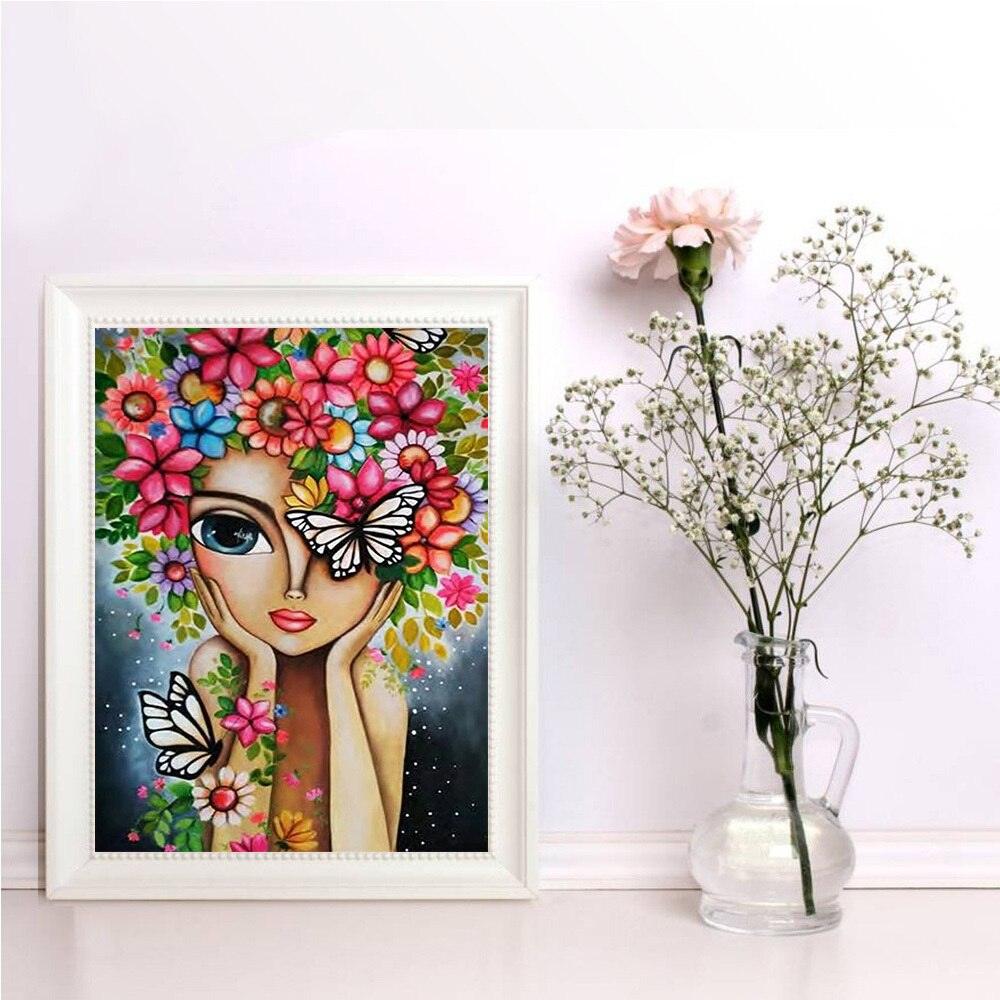 Pintura Terapêutica com Diamantes - Menina Florida