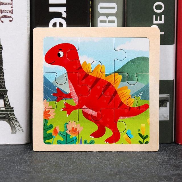 Quebra Cabeça Educacional Infantil Cartoon - Dinossauro vermelho - Numecora