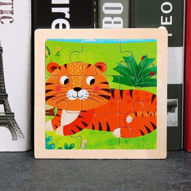 Quebra Cabeça Educacional Infantil Cartoon - Tigre - Numecora