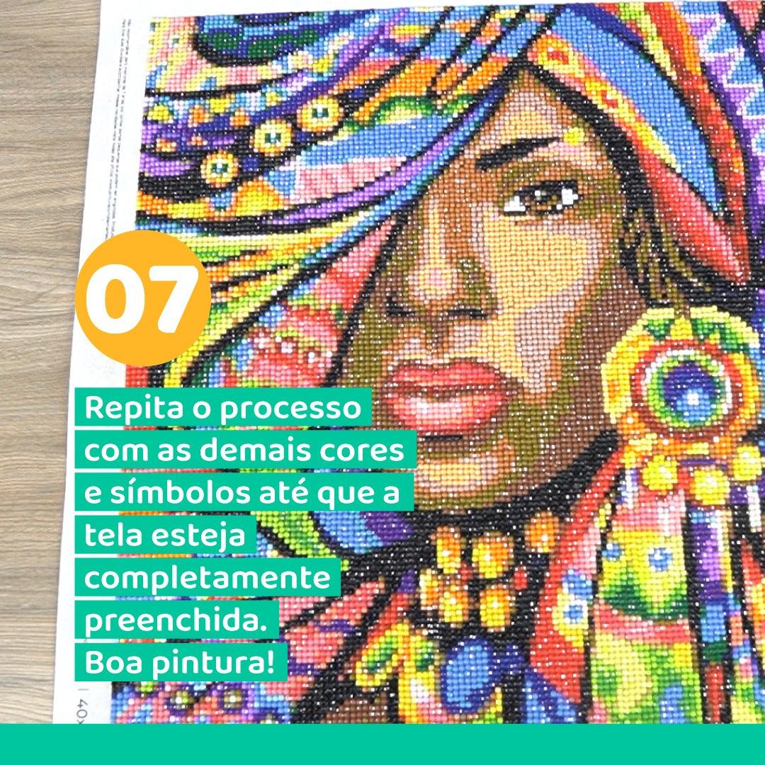 Pintura Terapêutica com Diamantes - Bela e a Fera- Tela 100% Preenchida - Numecora