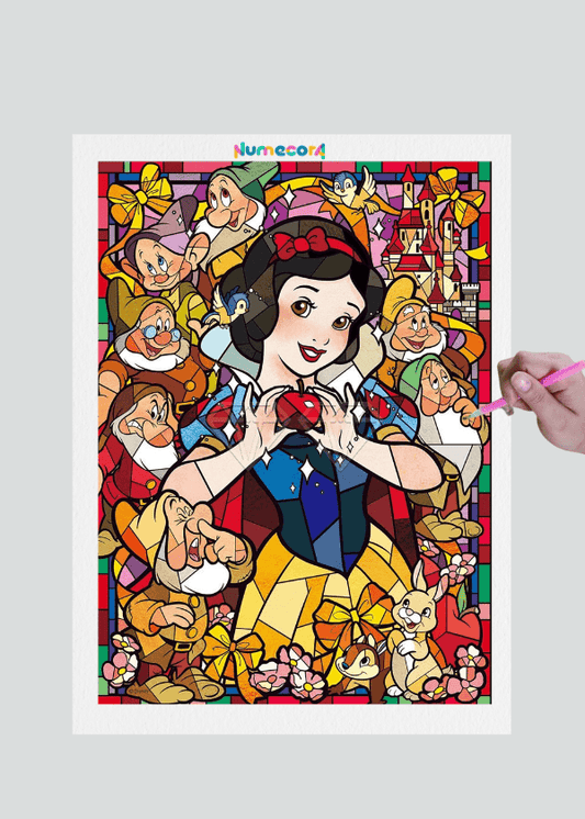 Pintura Terapêutica com Diamantes - Branca de Neve - Tela 100% Preenchida - Numecora