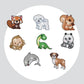 Adesivos Magnéticos ( Ímã de Geladeira) - Kit com 8 - Pintura Terapêutica com Diamantes - Animais fofinhos