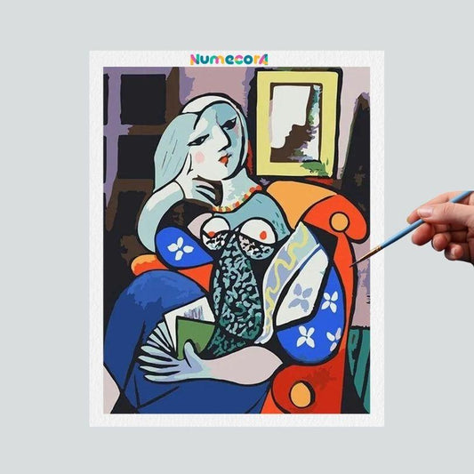 Pintura Terapêutica Numerada - Arte Abstrata Mulher