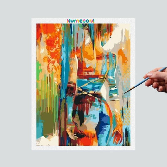 Pintura Terapêutica Numerada - Arte Mulher de Costas