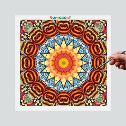 Pintura Terapêutica Numerada - Mandala Solar
