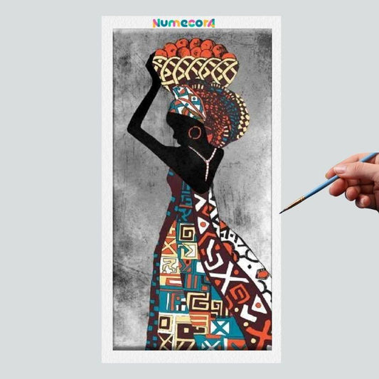 Pintura Terapêutica Numerada - Mulheres Africanas 1
