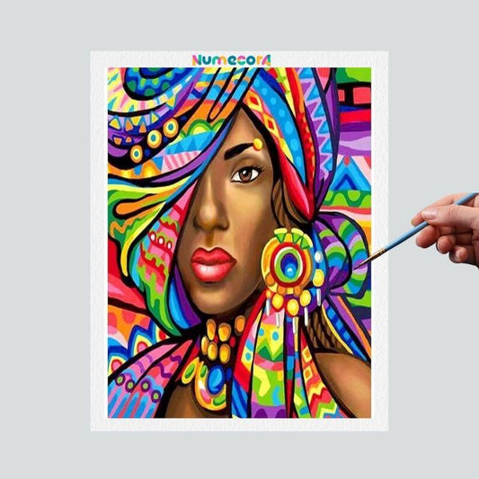 Pintura Terapêutica Numerada - Mulher Colorida