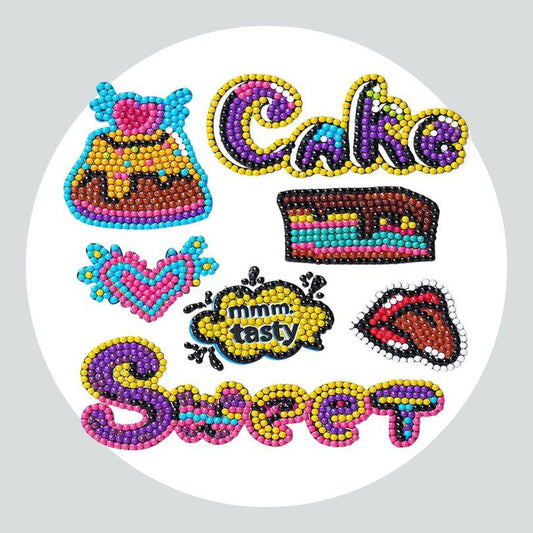 Pintura Terapêutica com Diamantes - Stickers 7Un - Diamante Redondo - Cakes