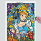 Pintura Terapêutica com Diamantes - Cinderela - Tela 100% Preenchida - Numecora