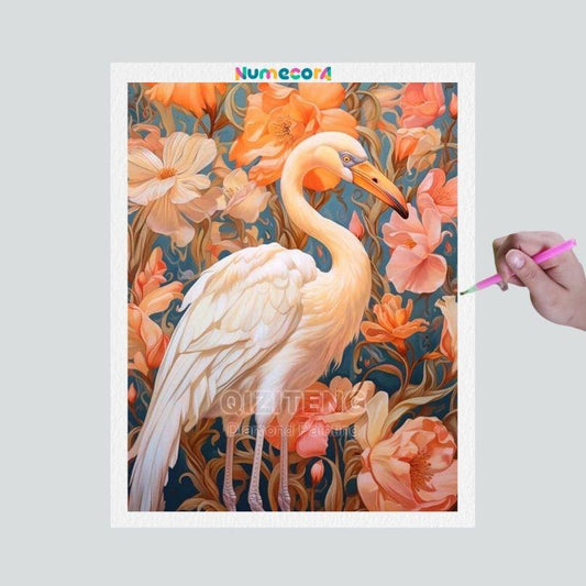 Pintura Terapêutica com Diamantes - Flamingo - Tela 100% Preenchida