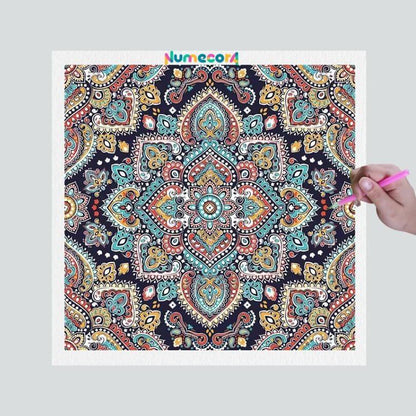 Pintura Terapêutica com Diamantes - Mandala Bordada