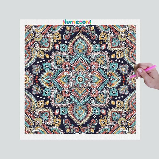 Pintura Terapêutica com Diamantes - Mandala Bordada